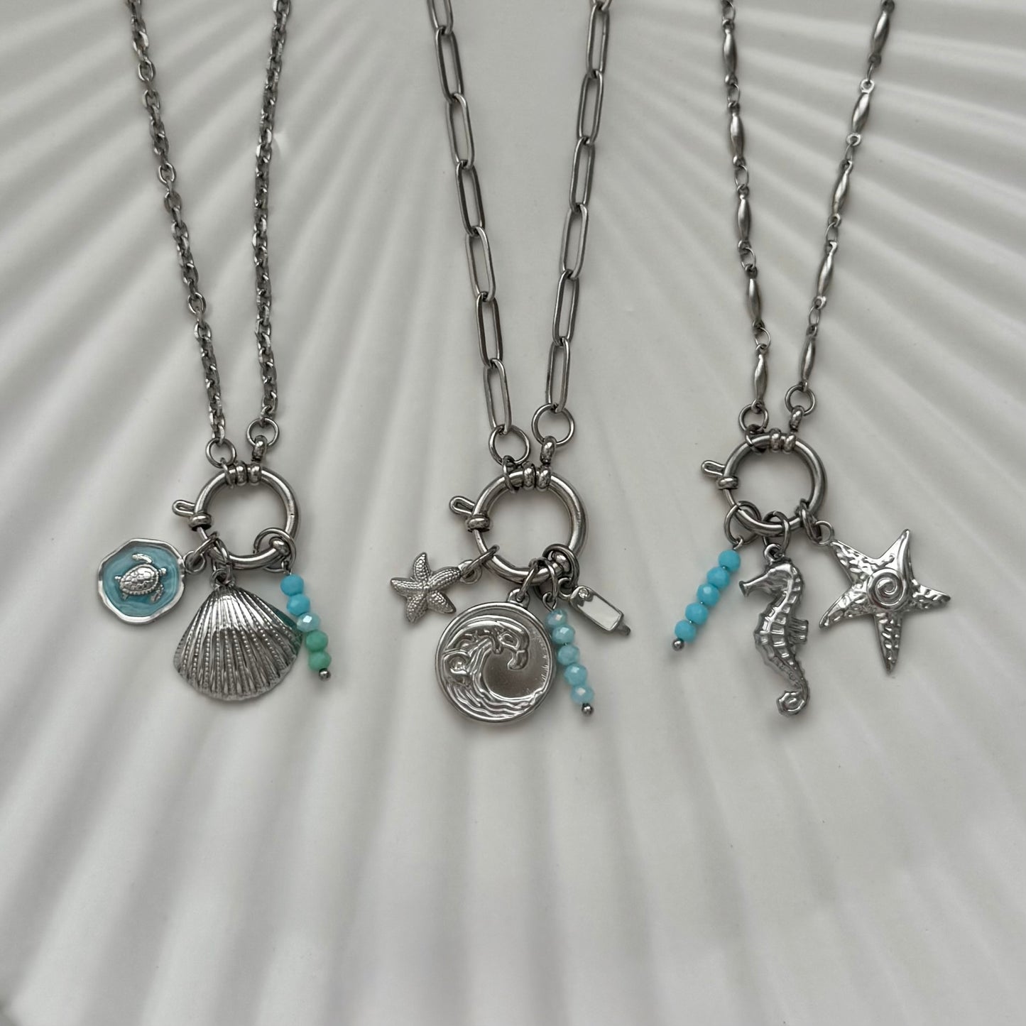 Silver Wave Charm