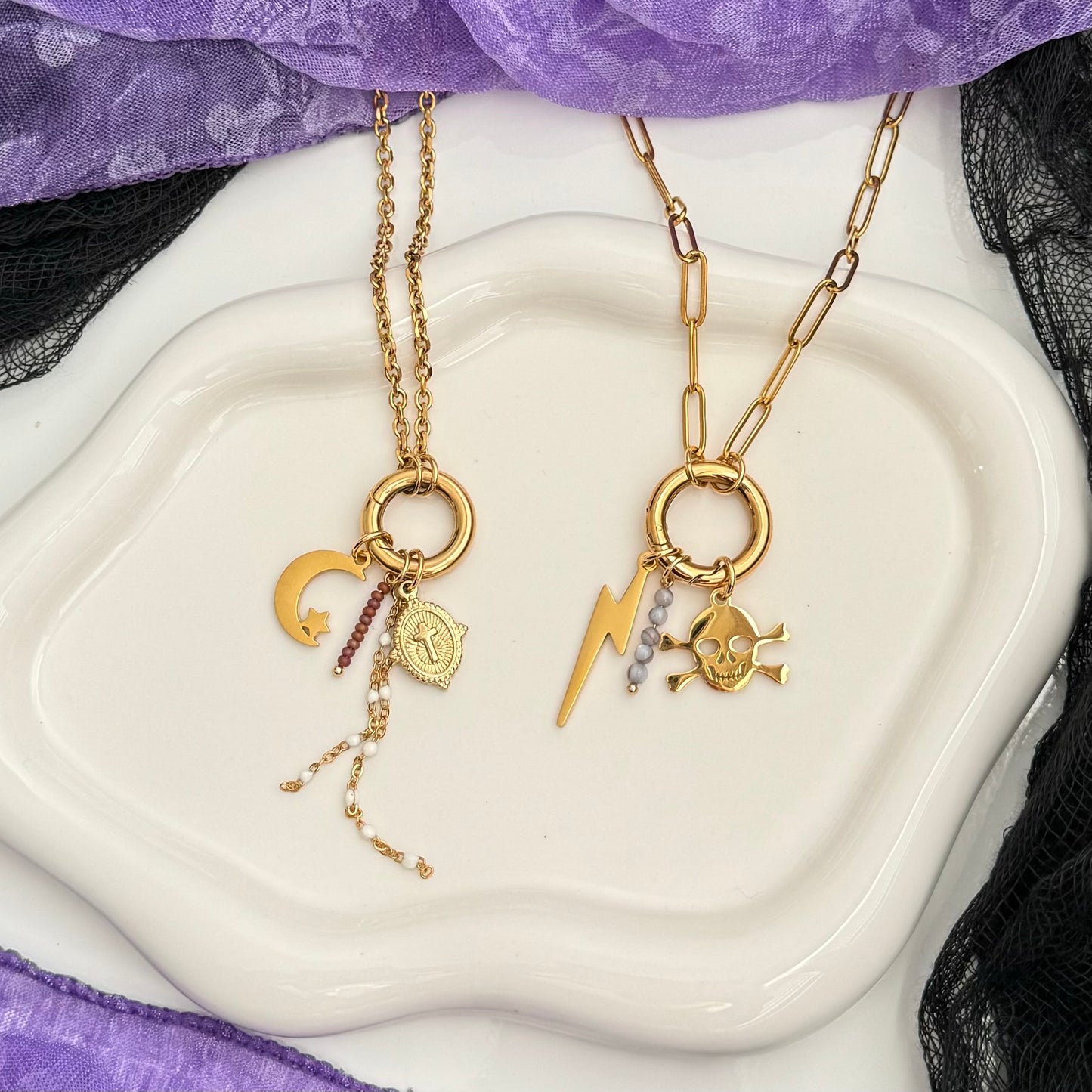 Gold Skull & Crossbone Charm