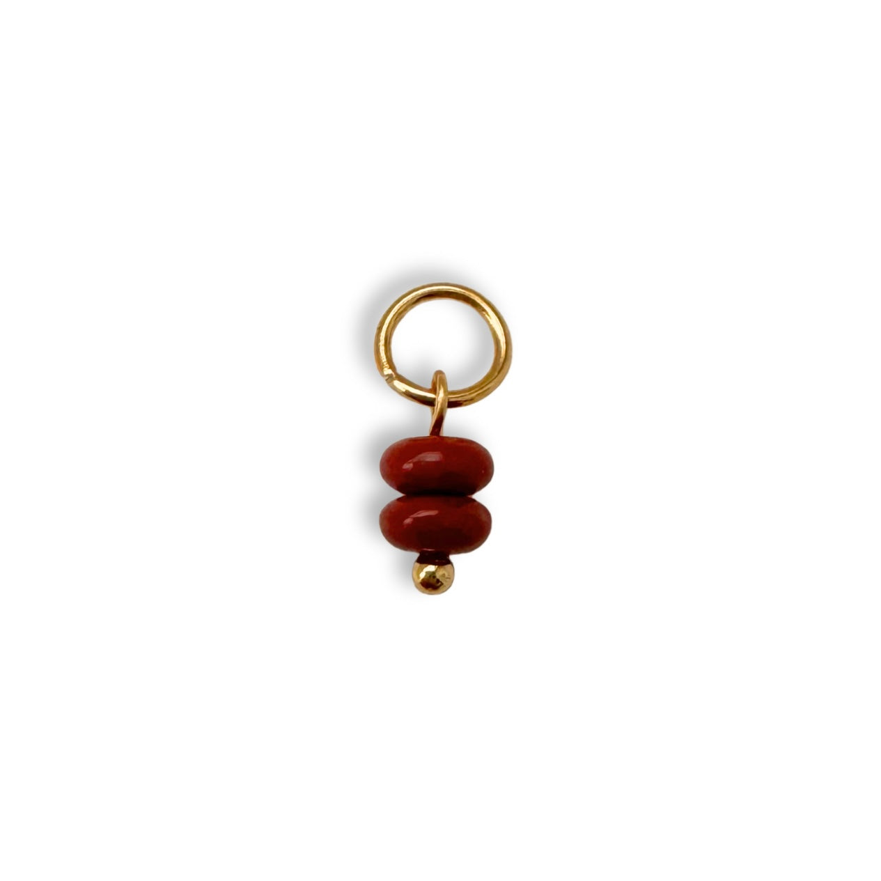 Small Brown Beaded Charm - Gold