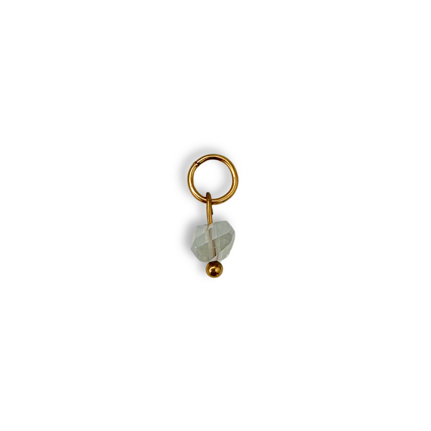 Clear Irregular Beaded Charm - Gold