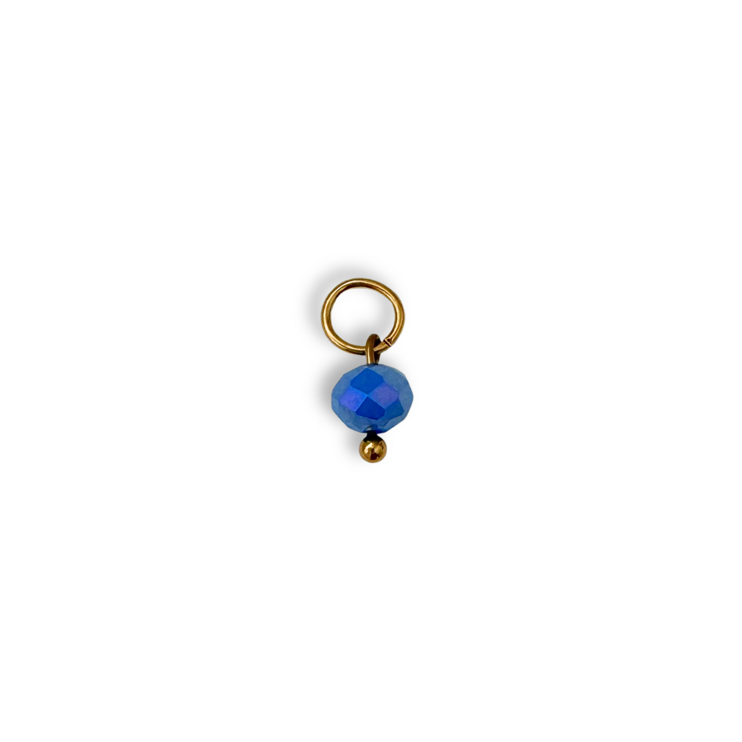 Cobalt Blue Beaded Charm - Gold