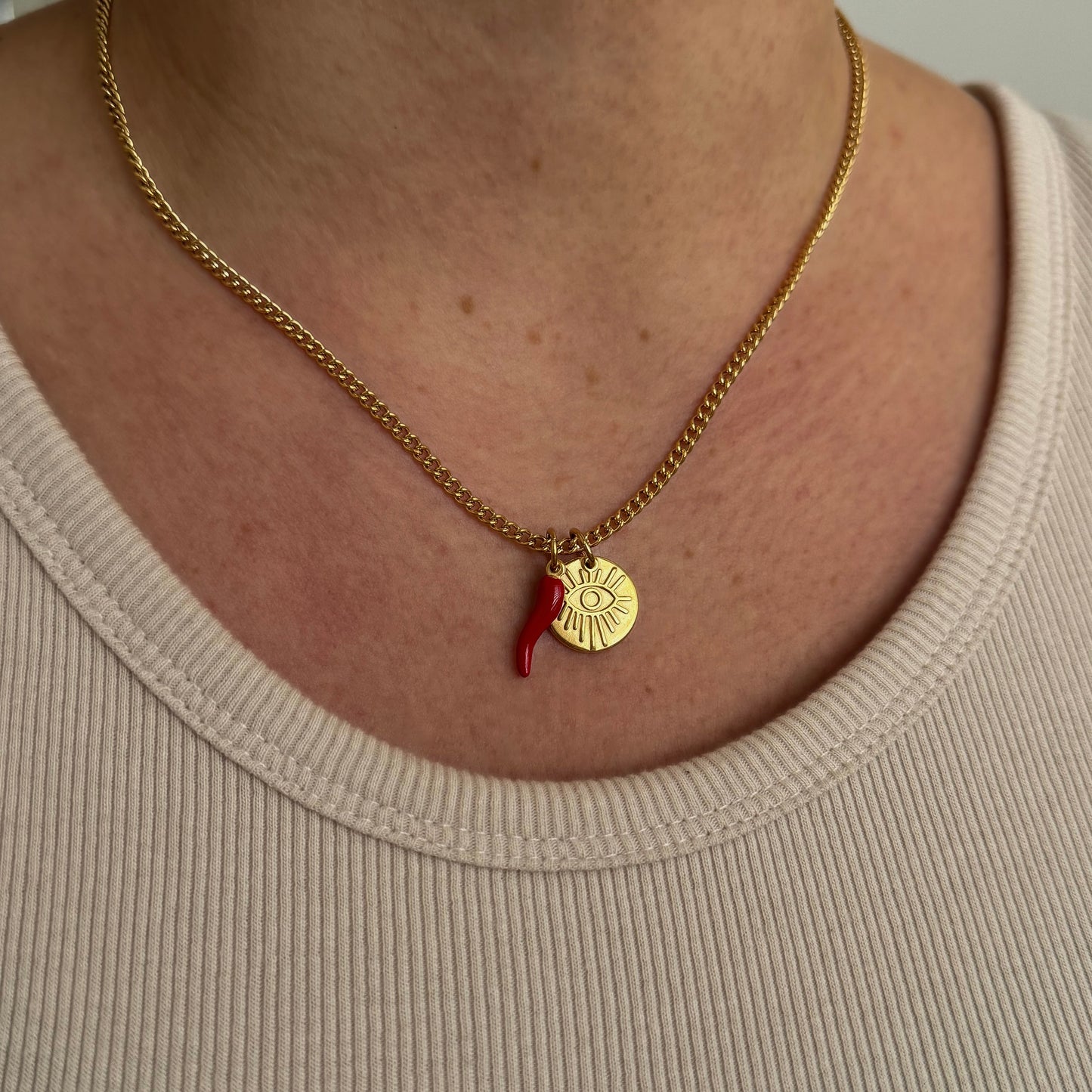 Red Chilli Charm - Gold