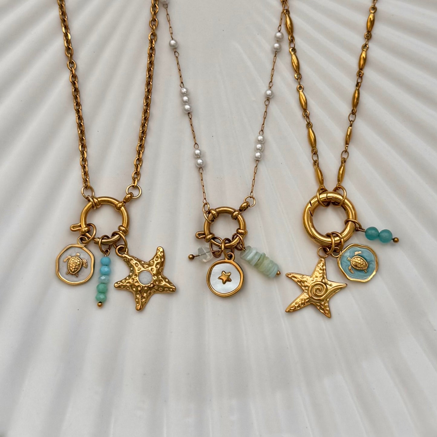 Gold Swirl Starfish Charm