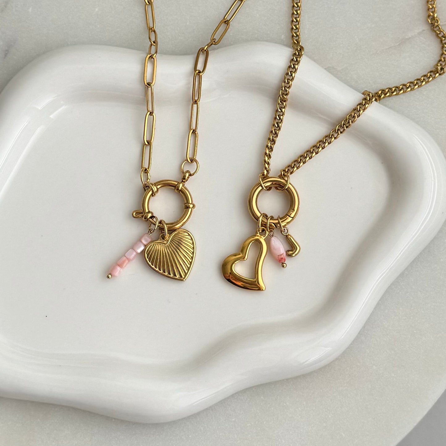 Pink Pearl Charm - Gold