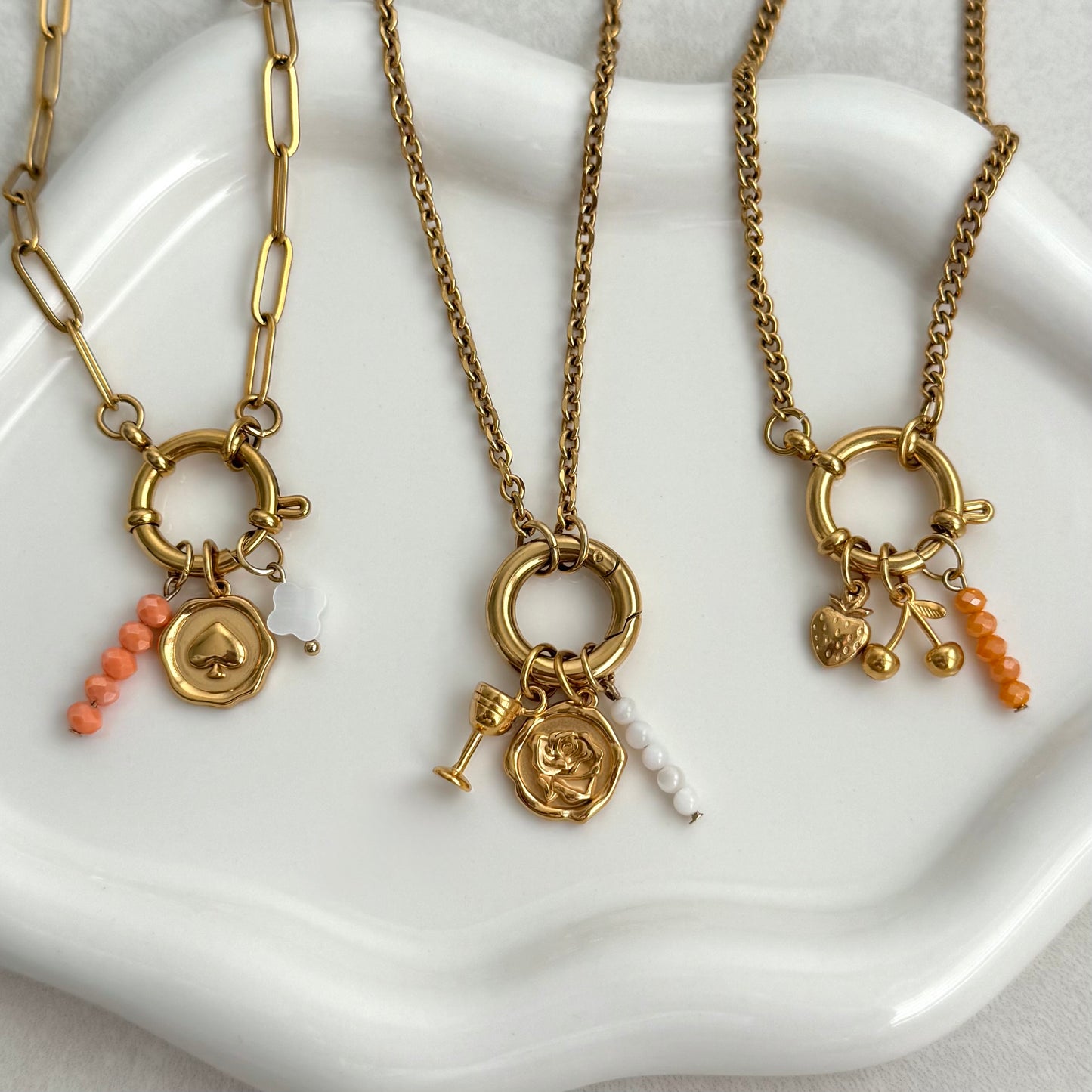 Gold Tiny Cherry Charm