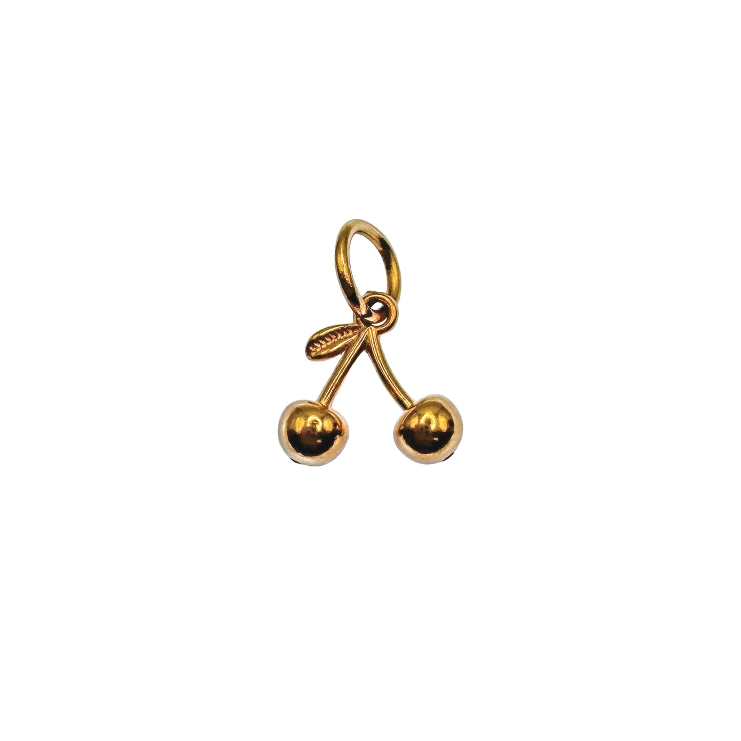 Gold Tiny Cherry Charm