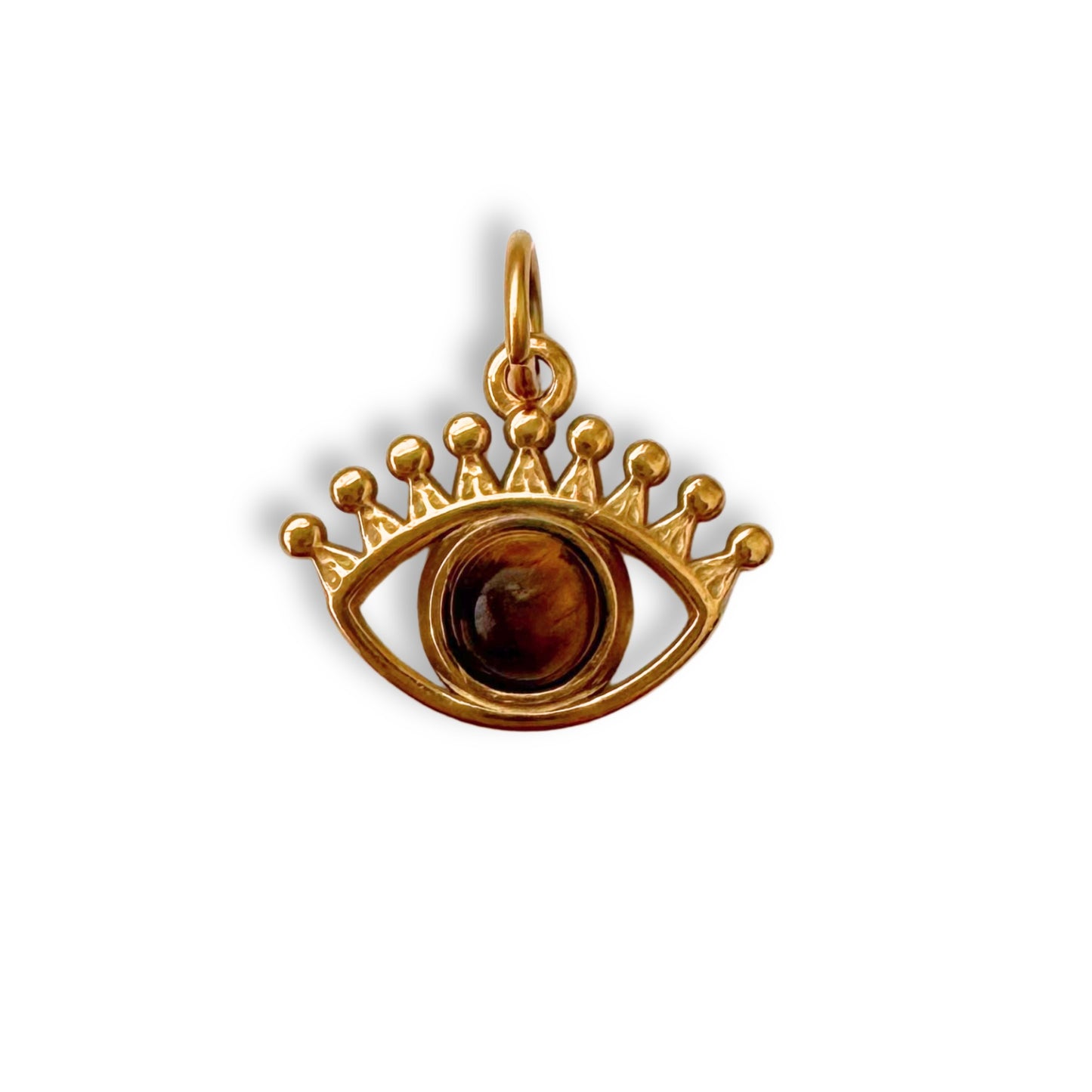 Gold Brown Evil Eye Charm