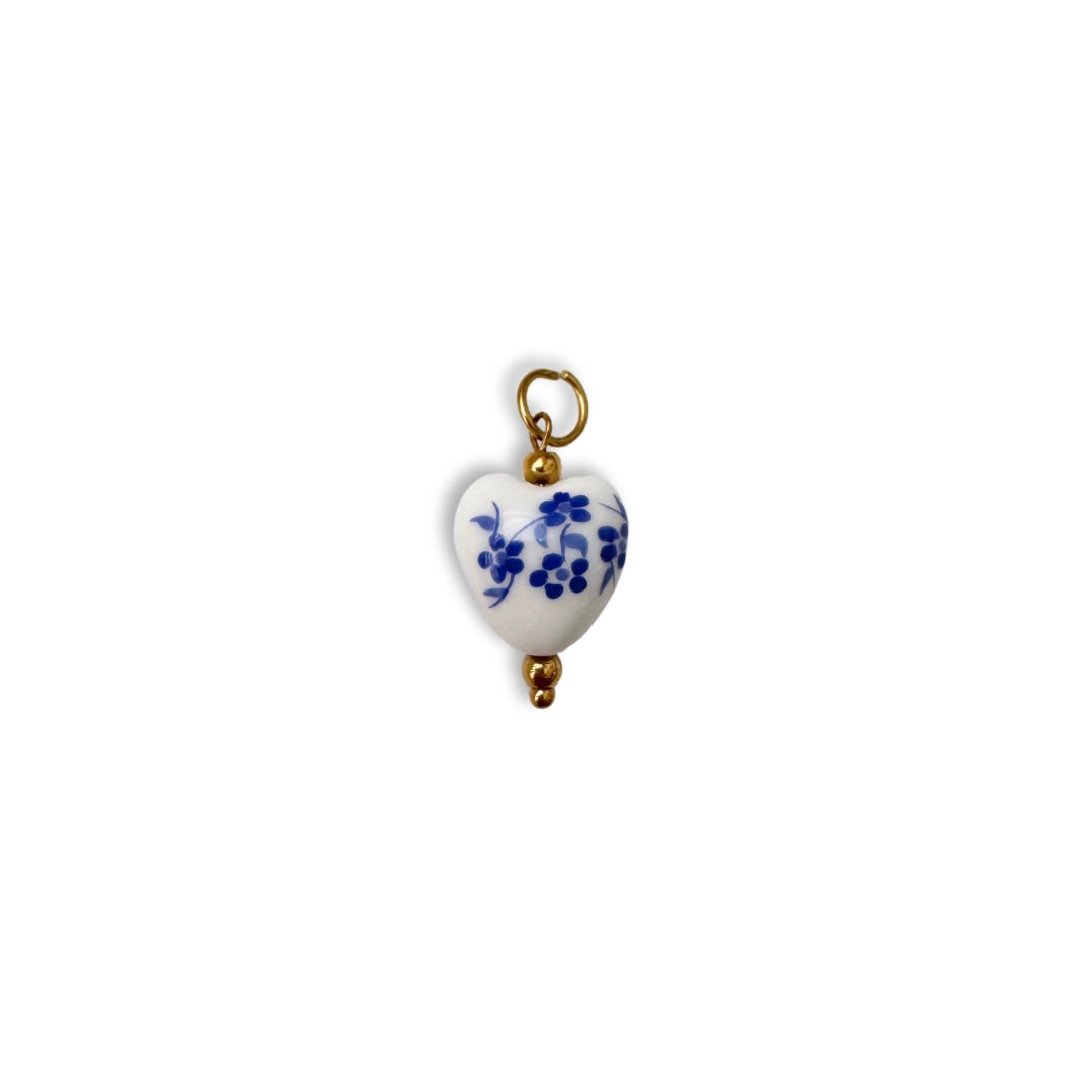 Posy Heart Charm - Gold