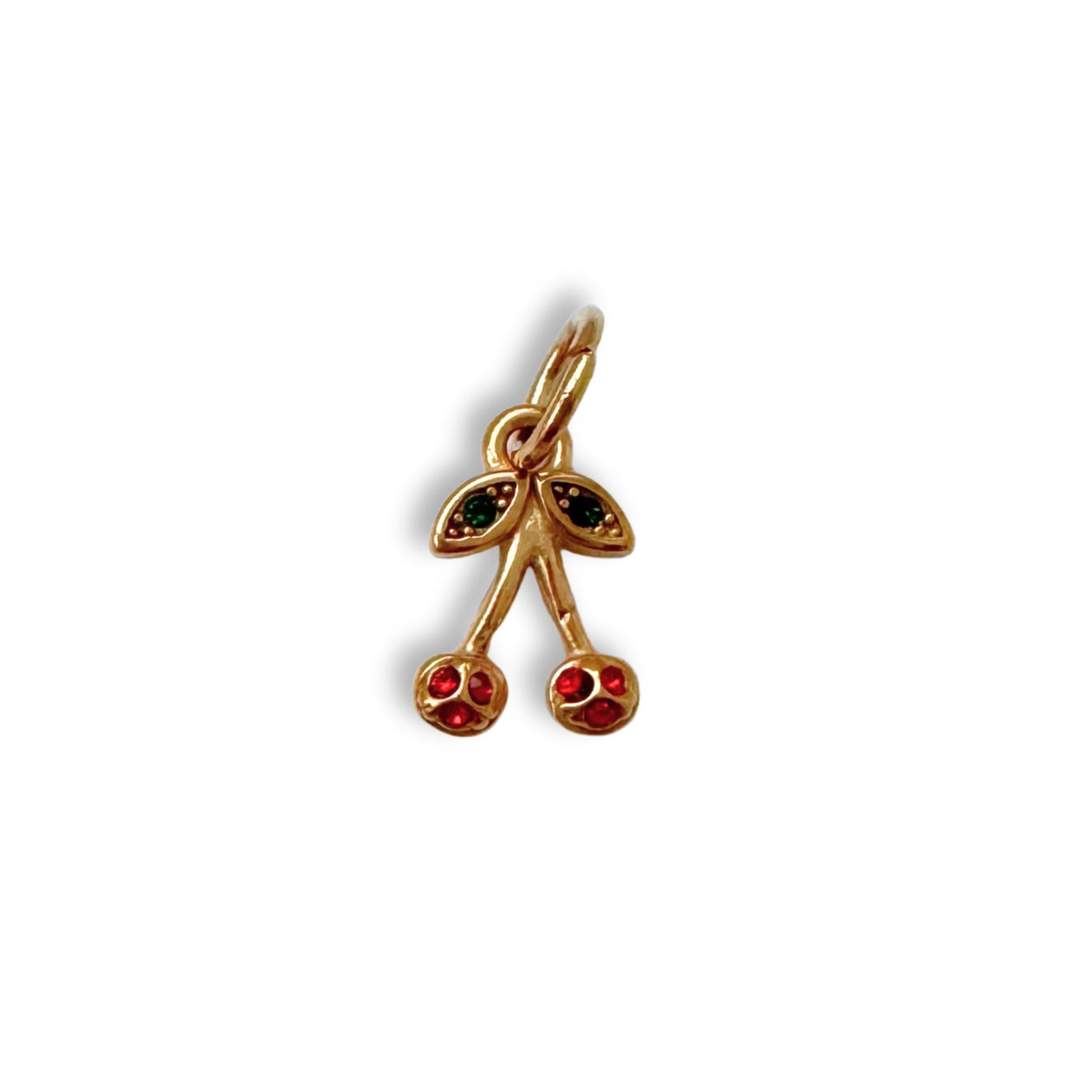 Gold Small Jewel Cherry Charm