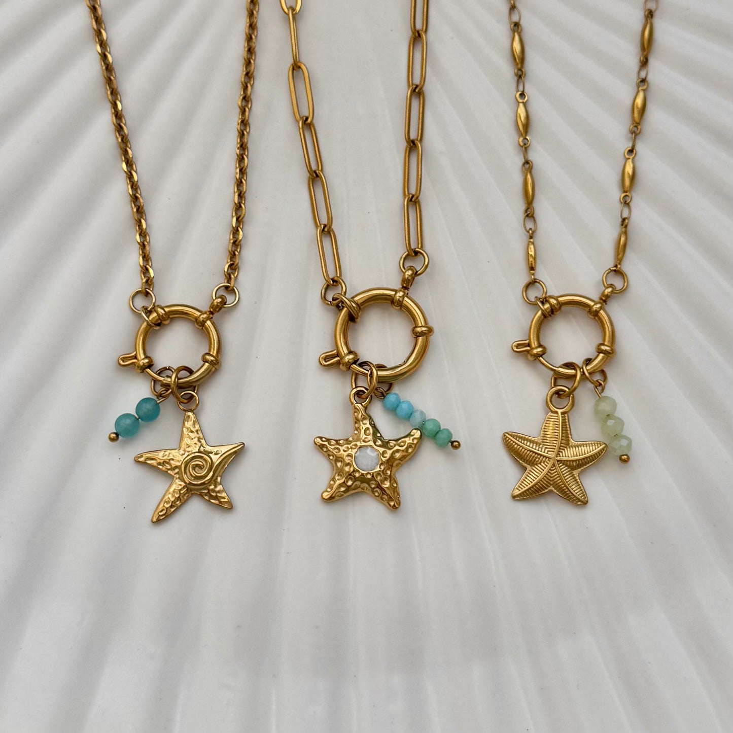 Gold Swirl Starfish Charm