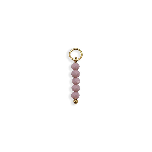 Mauve Beaded Charm - Gold