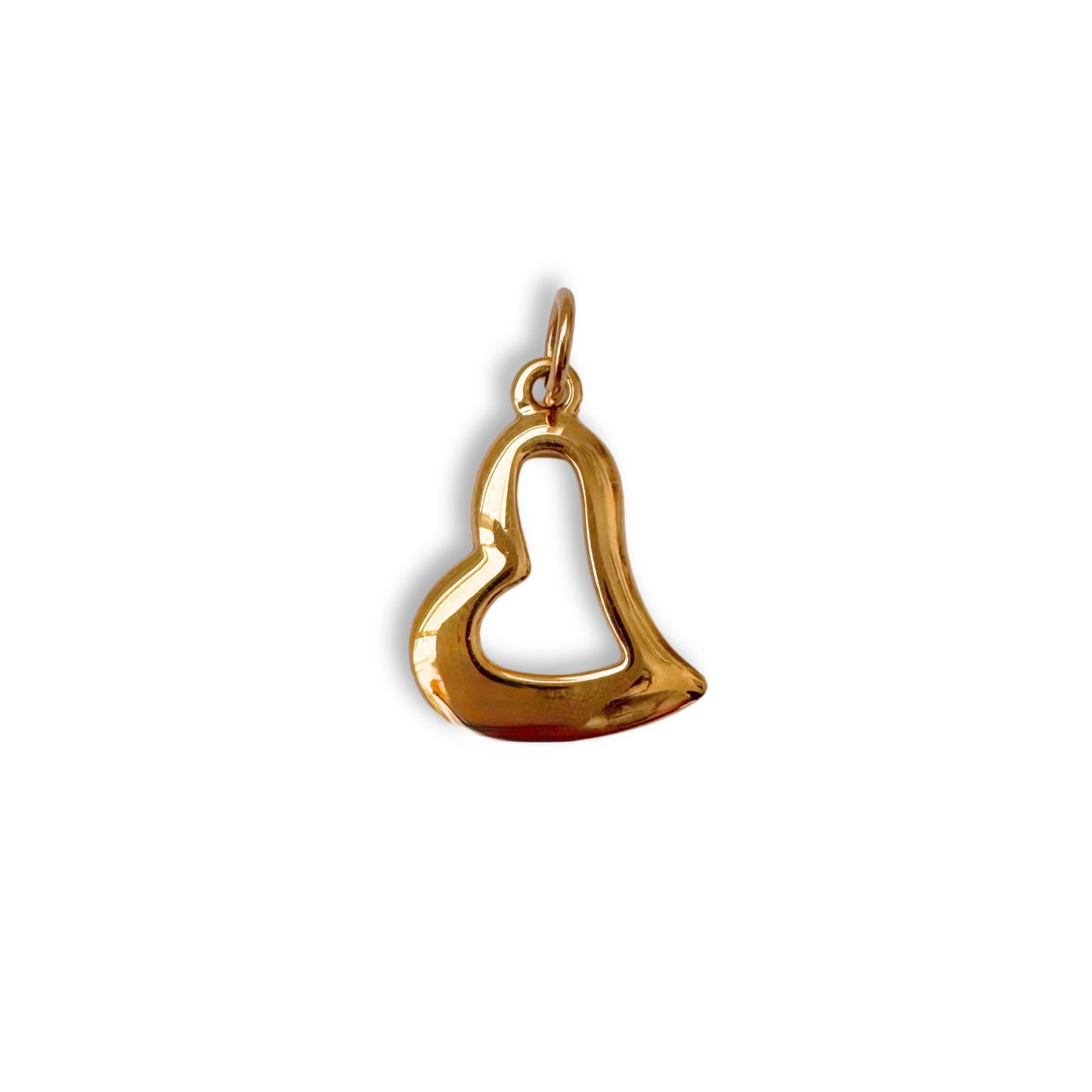 Gold Asymmetric Heart Charm