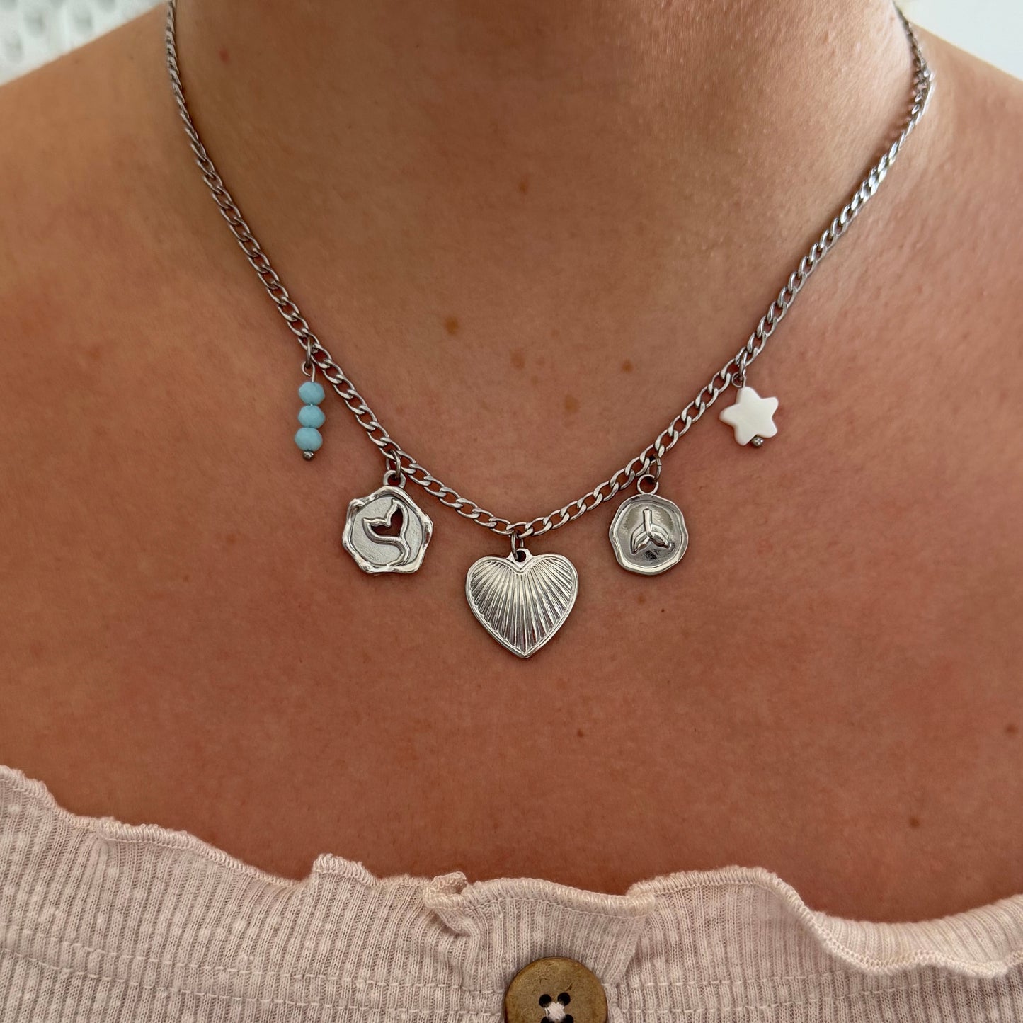 'Ocean Vibes' Multi Charm Necklace