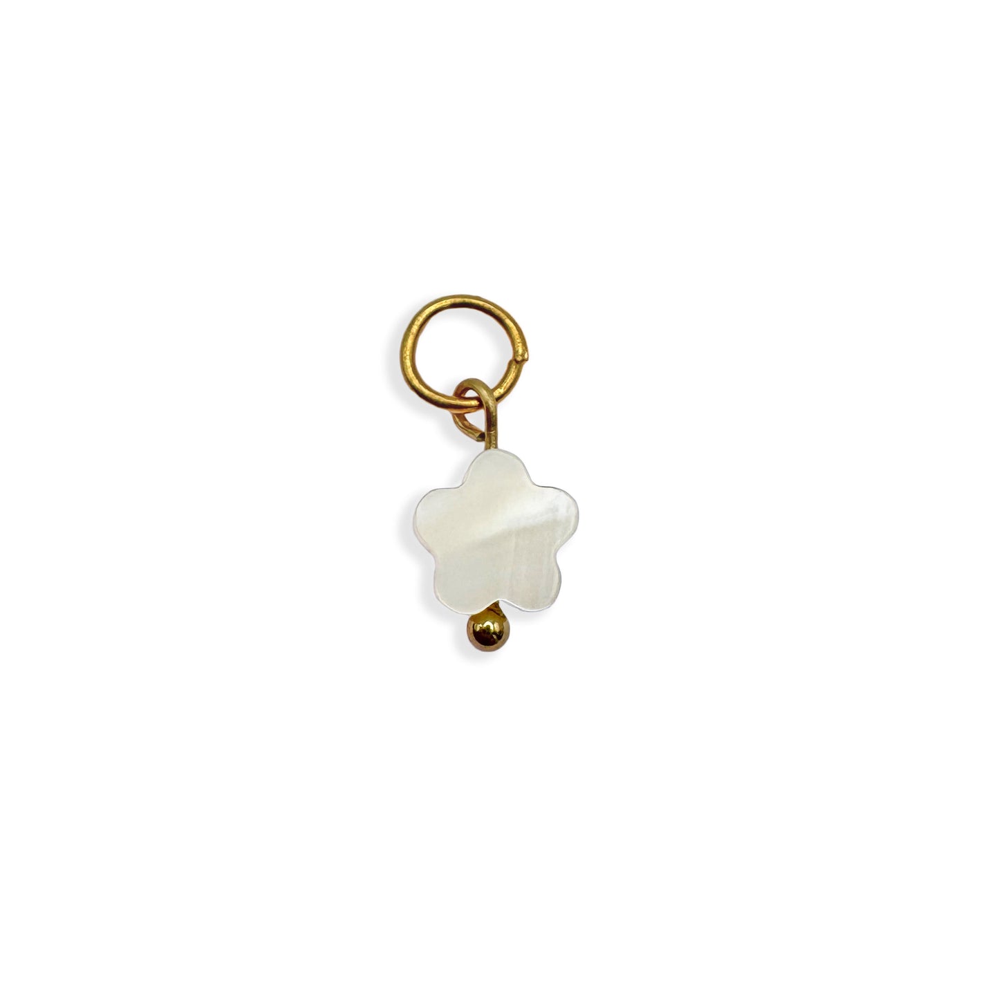 Mini Flower Pearl Charm - Gold