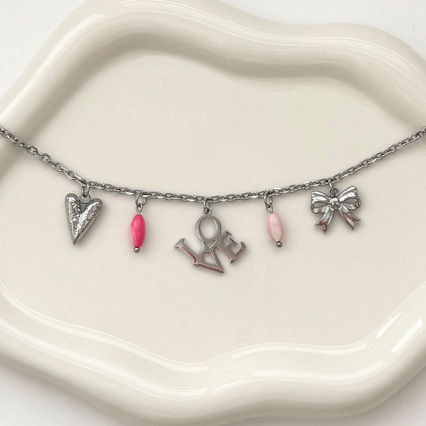 'Pretty In Pink' Multi Charm Necklace
