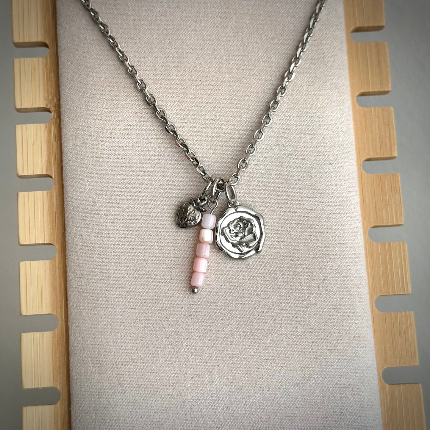 Silver Rolo Charm Necklace