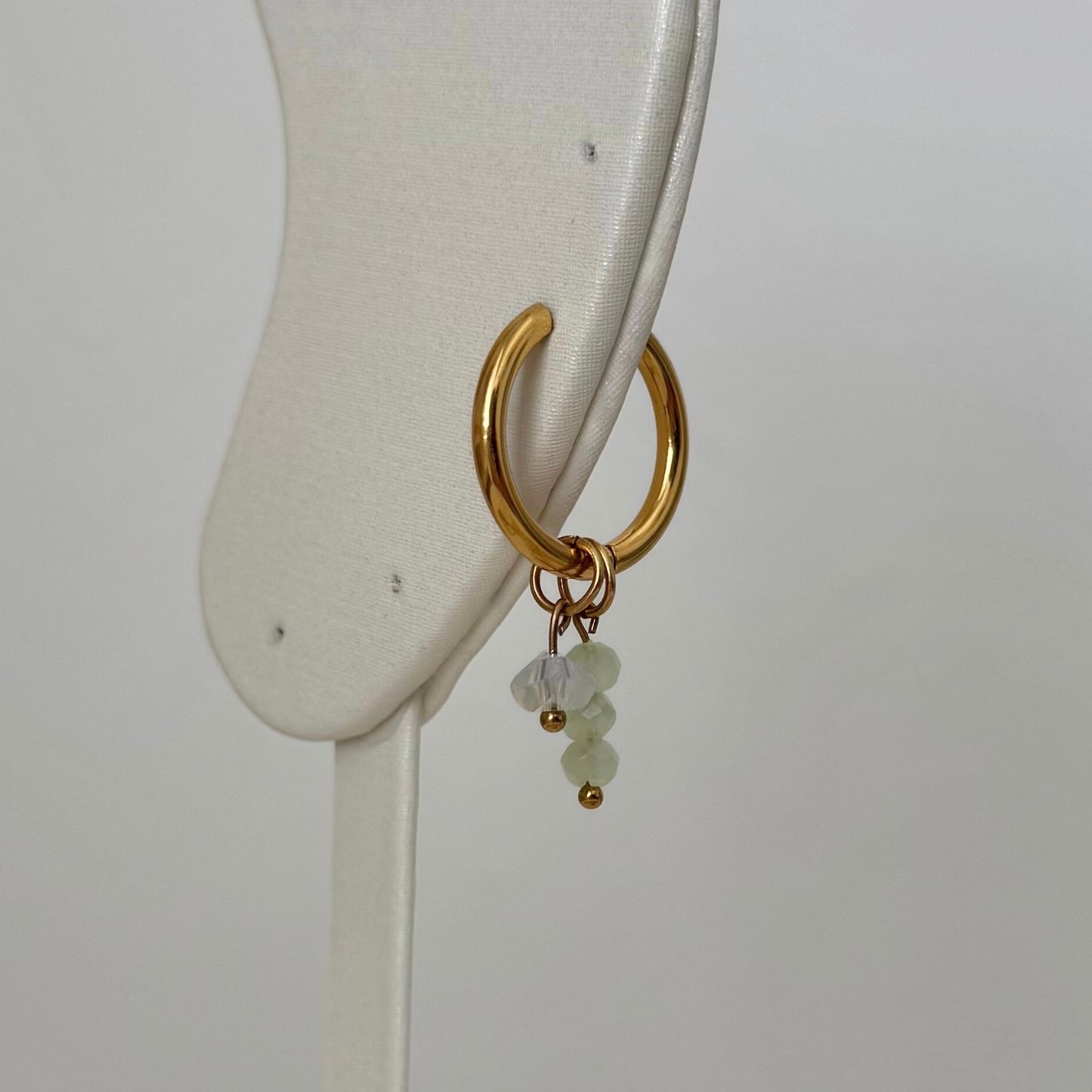 Clear Irregular Beaded Charm - Gold