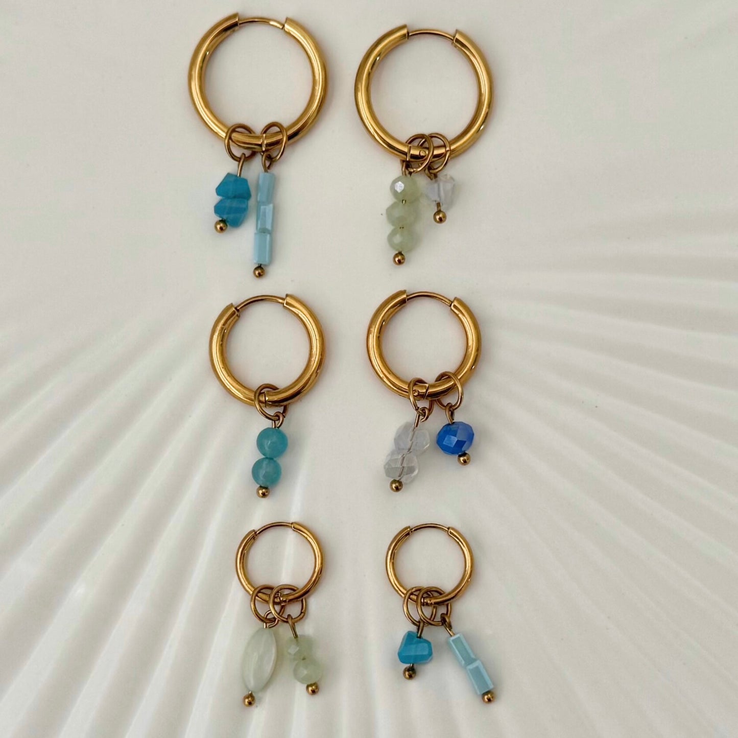 Cobalt Blue Beaded Charm - Gold