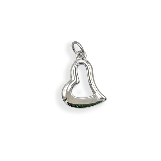 Silver Asymmetric Heart Charm