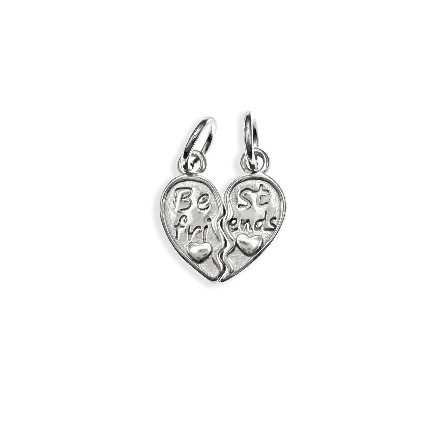 Silver BFF Heart Charms