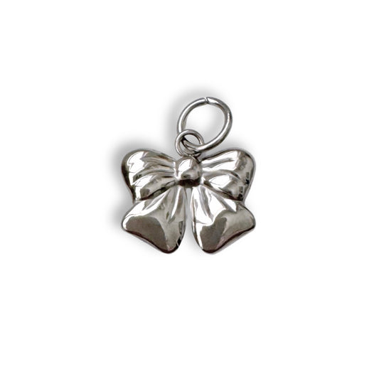 Silver Bow Charm