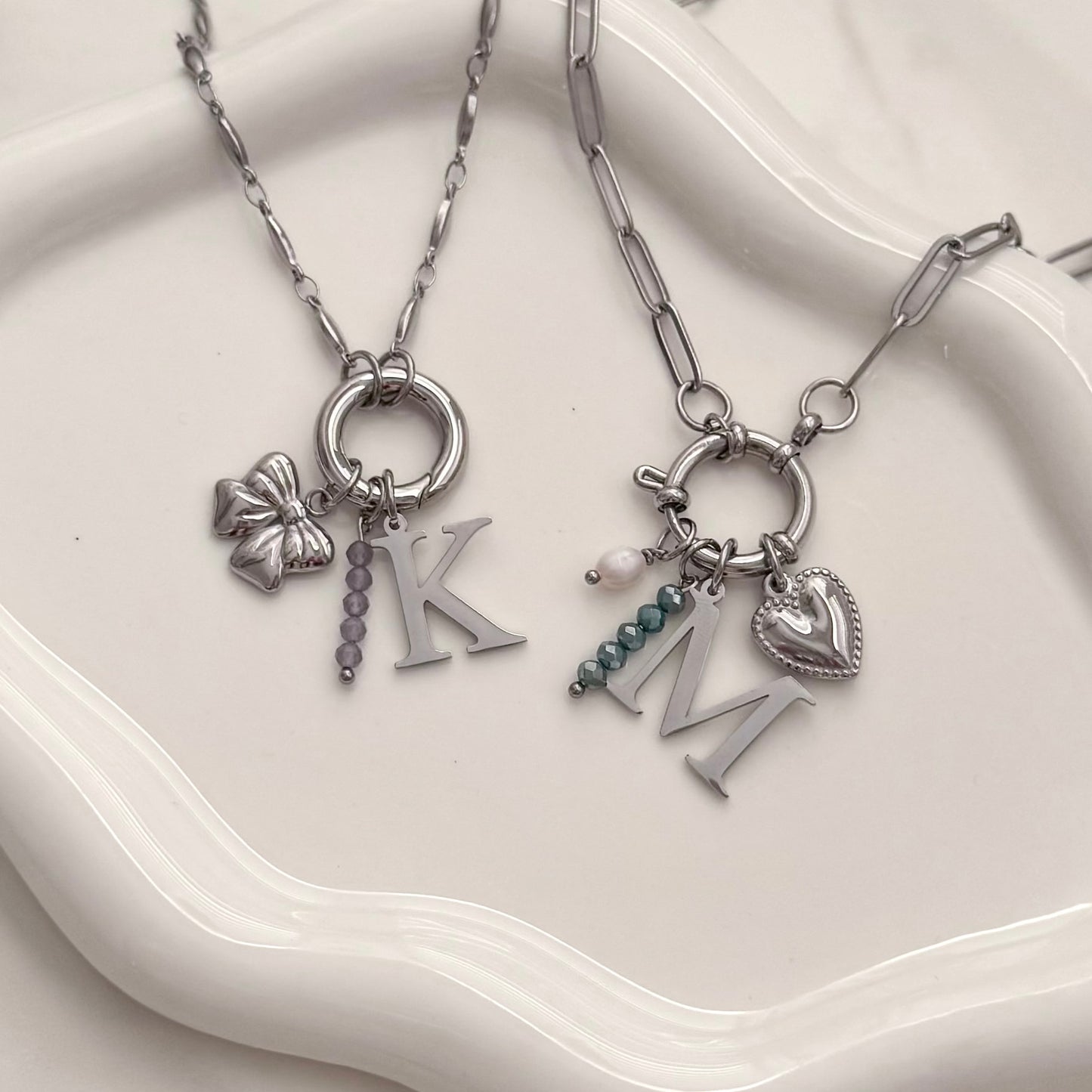 Silver Classic Initial Charm