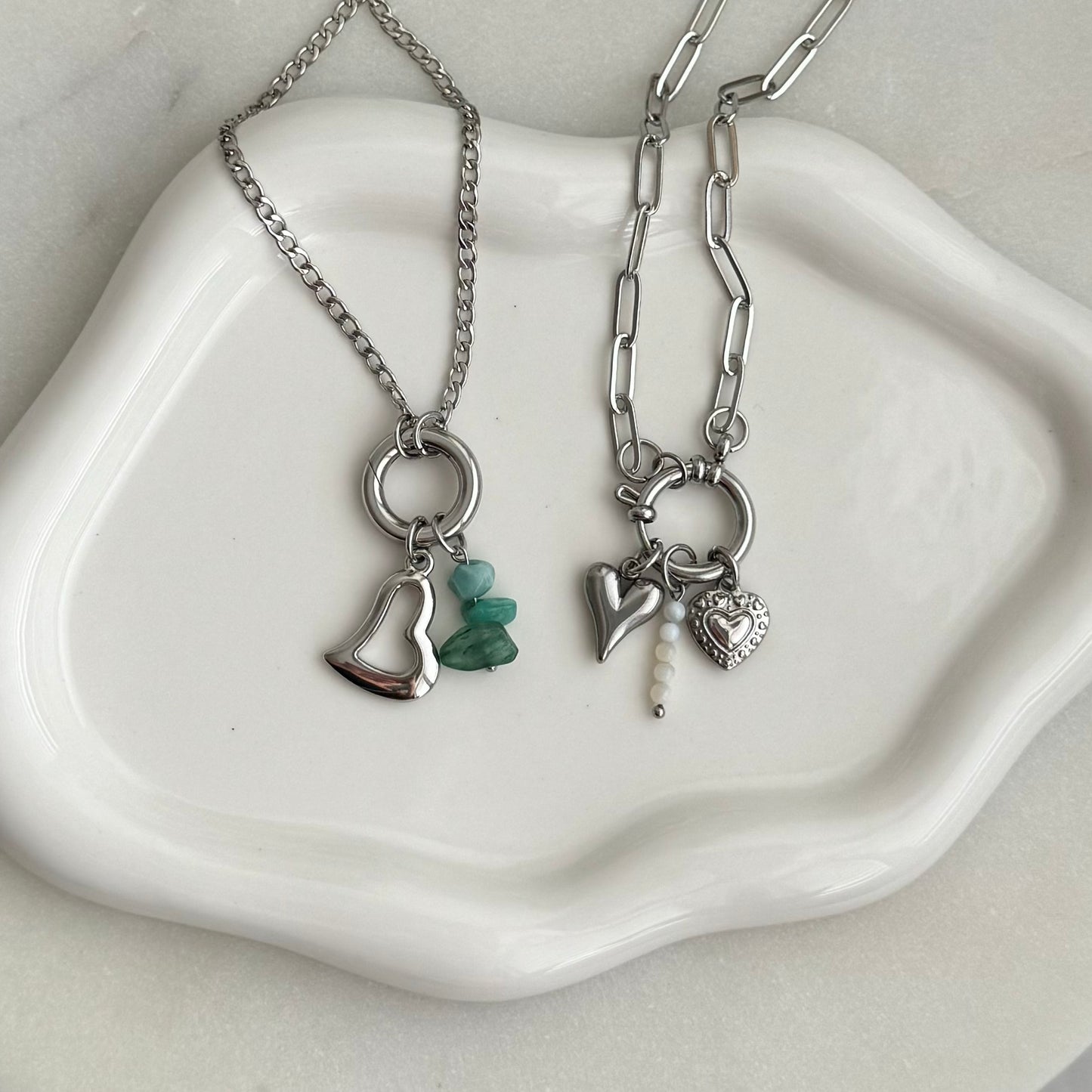 Silver Asymmetric Heart Charm