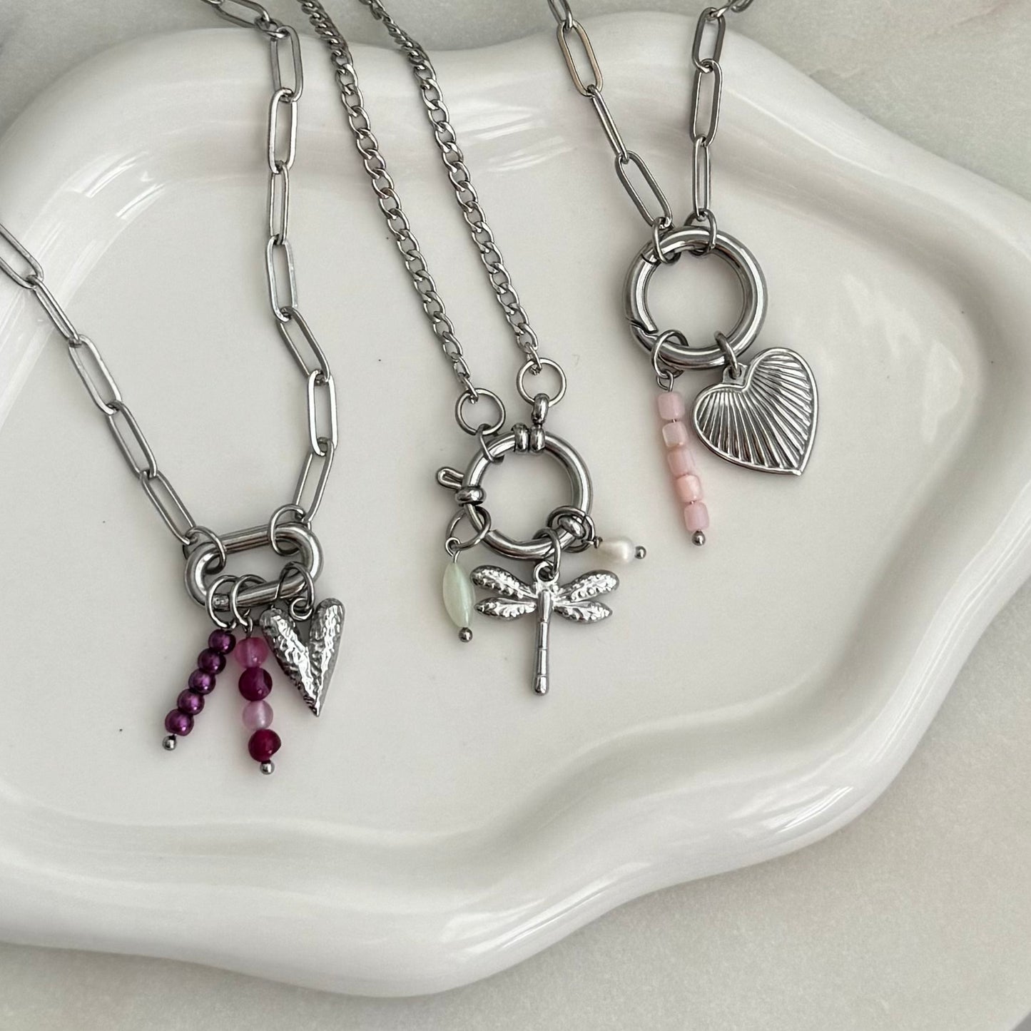 Silver Textured Heart Charm