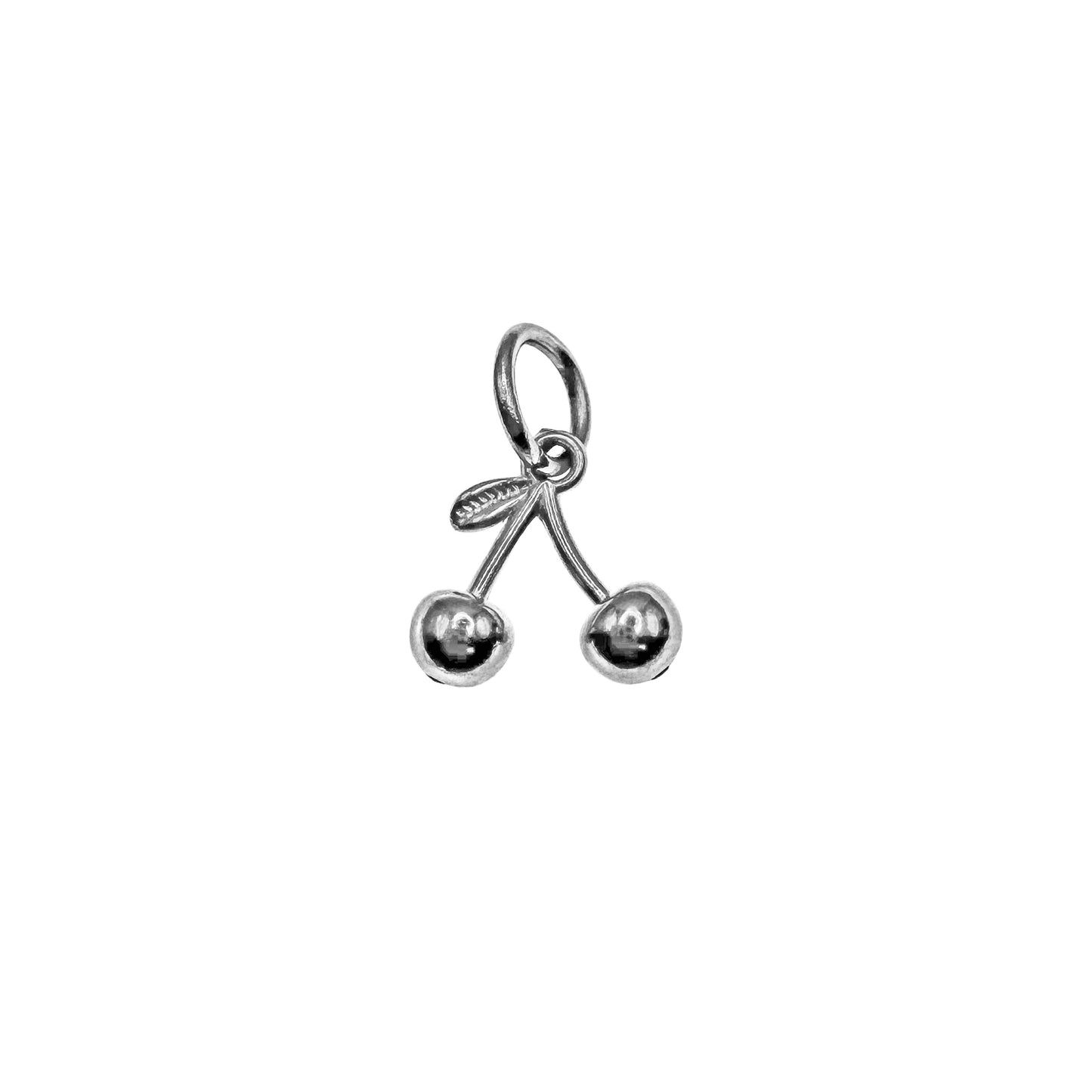 Silver Tiny Cherry Charm
