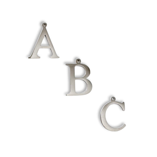 Silver Classic Initial Charm