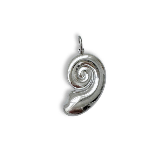 Silver Fossil Shell Charm
