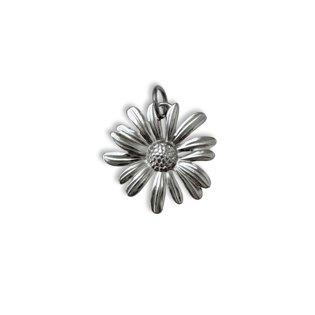Silver Large Daisy Charm