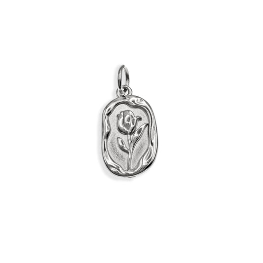 Silver Rose Pendant Charm