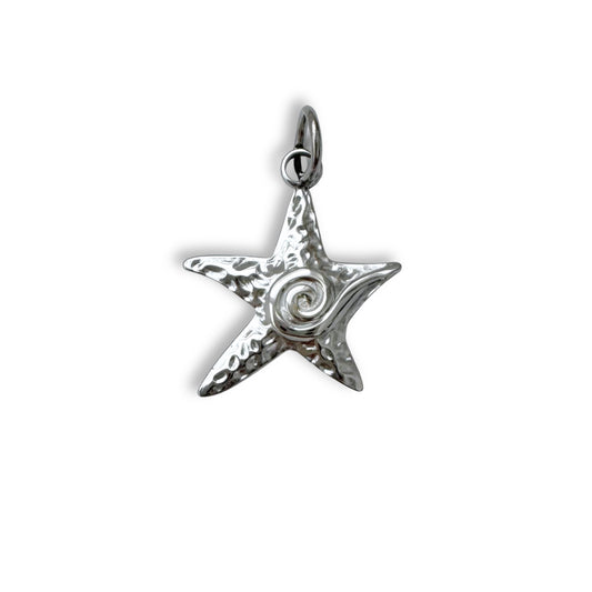 Silver Swirl Starfish Charm
