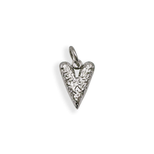 Silver Textured Heart Charm