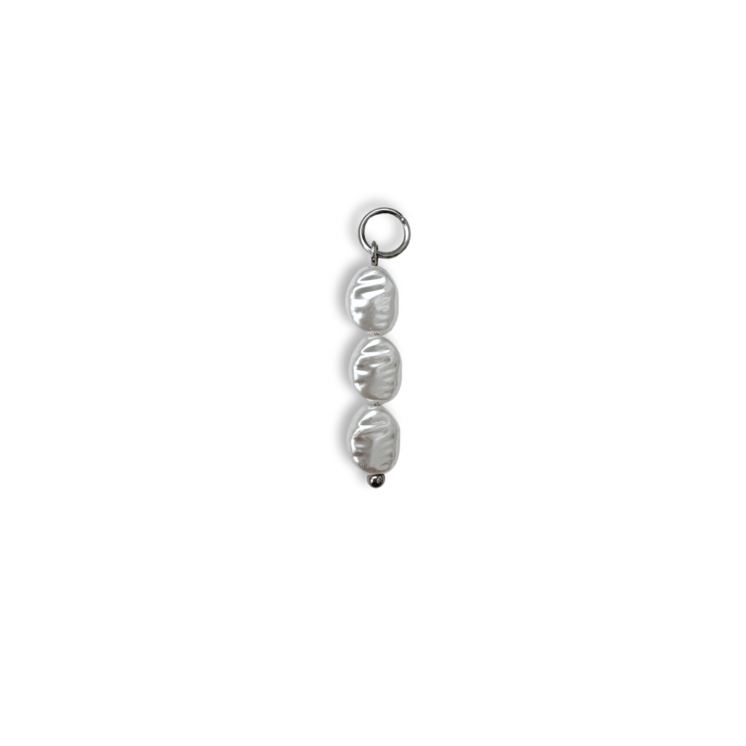Trio Of Pearls Charm - Silver