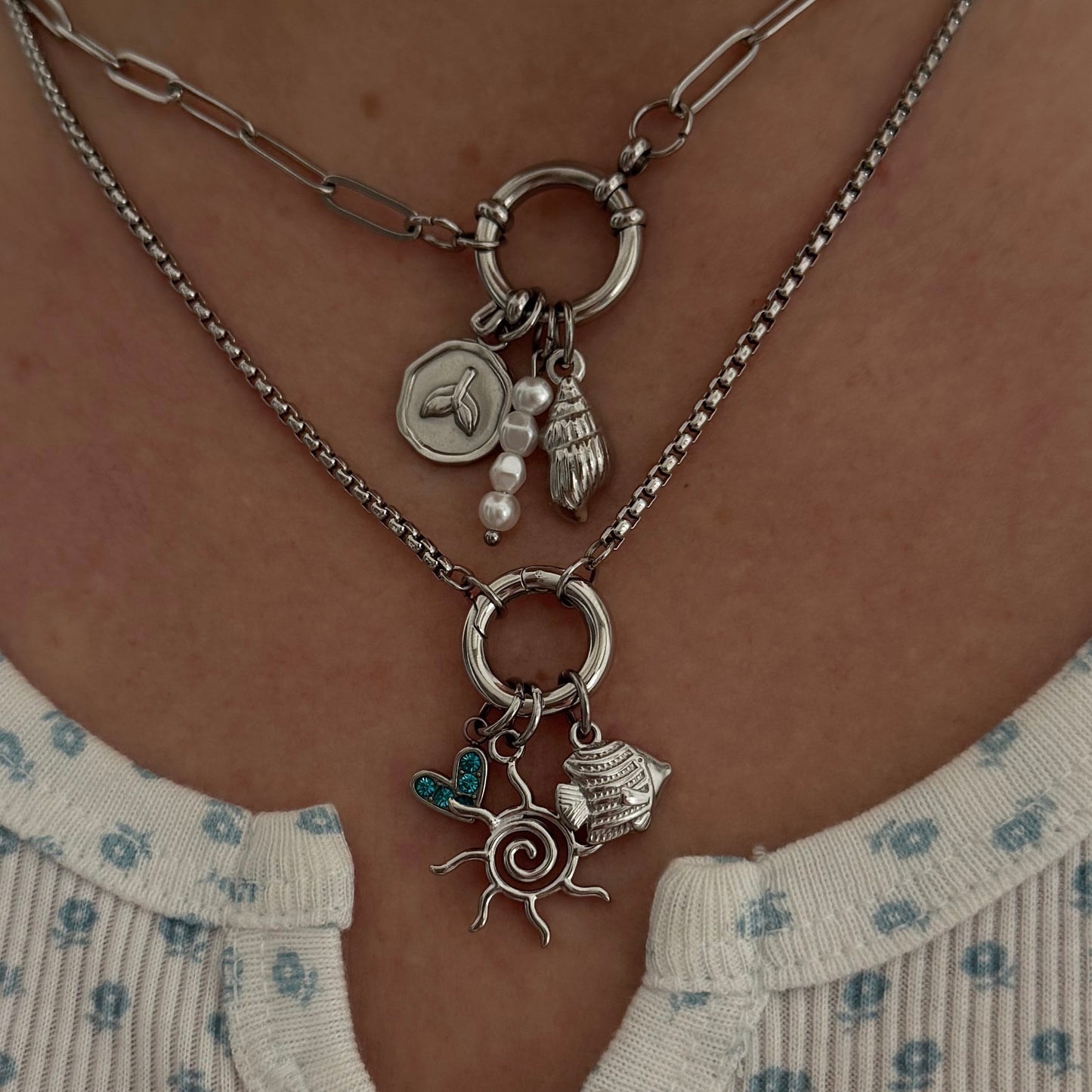 Silver Sun Charm