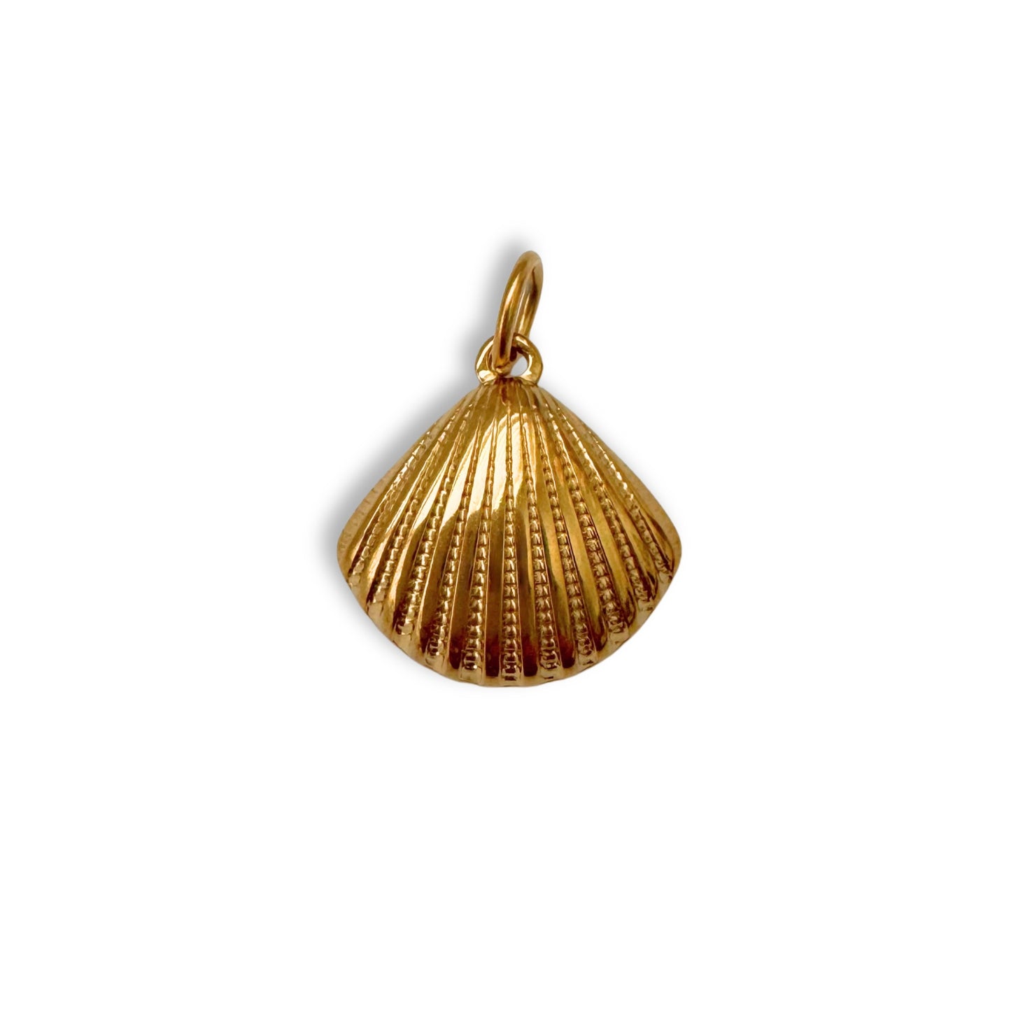 Gold Textured Scallop Charm