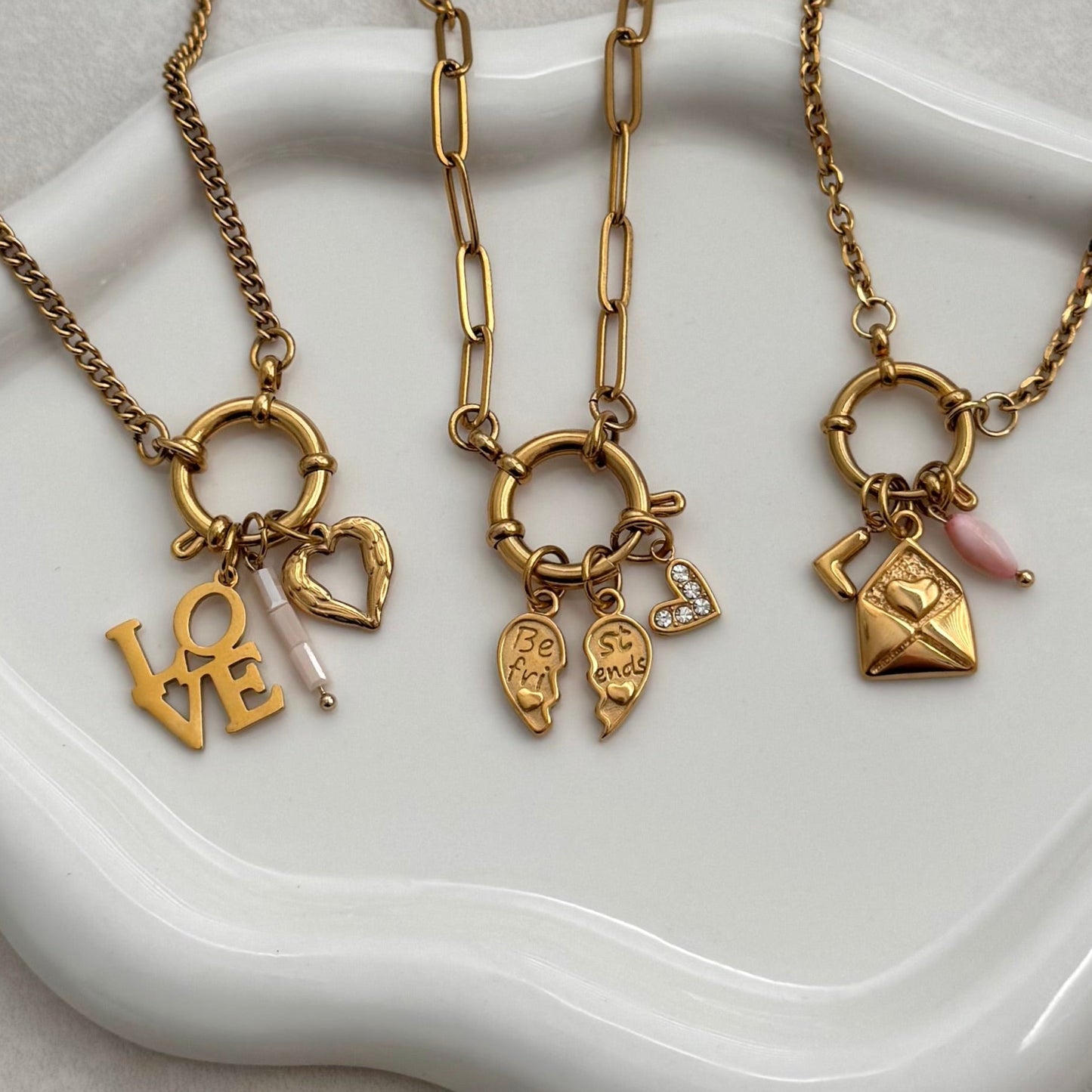Gold Jewel Heart Charm