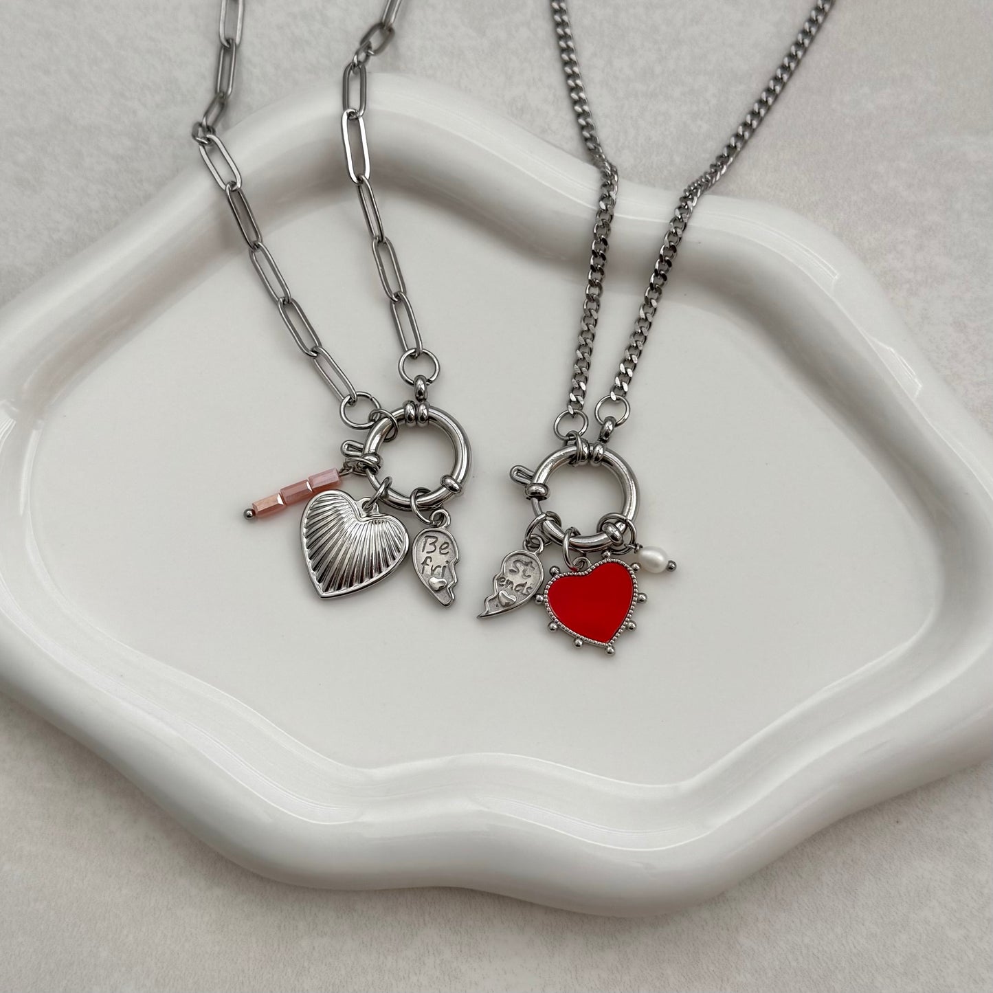 Silver BFF Heart Charms