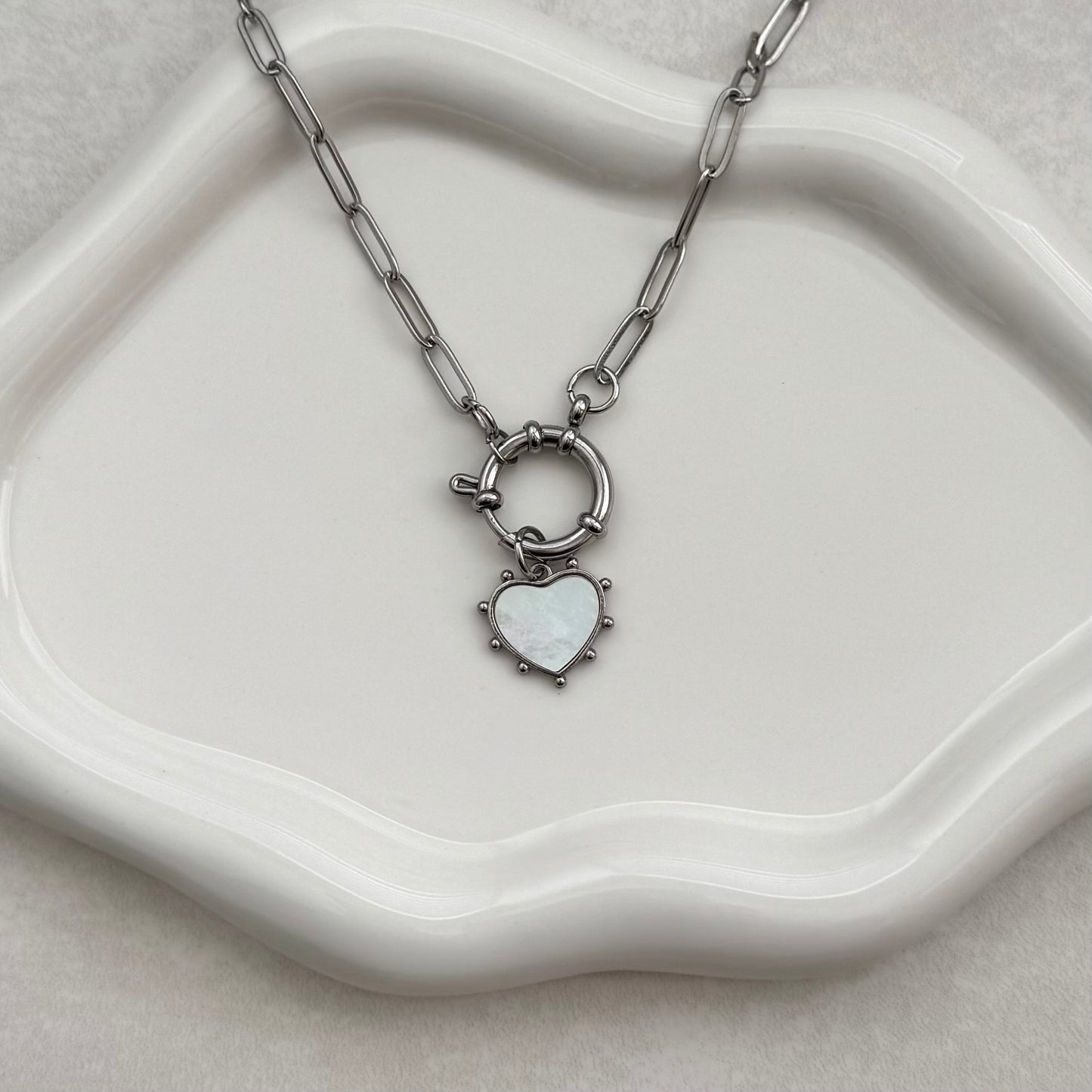 Silver Two-Faced Heart Charm