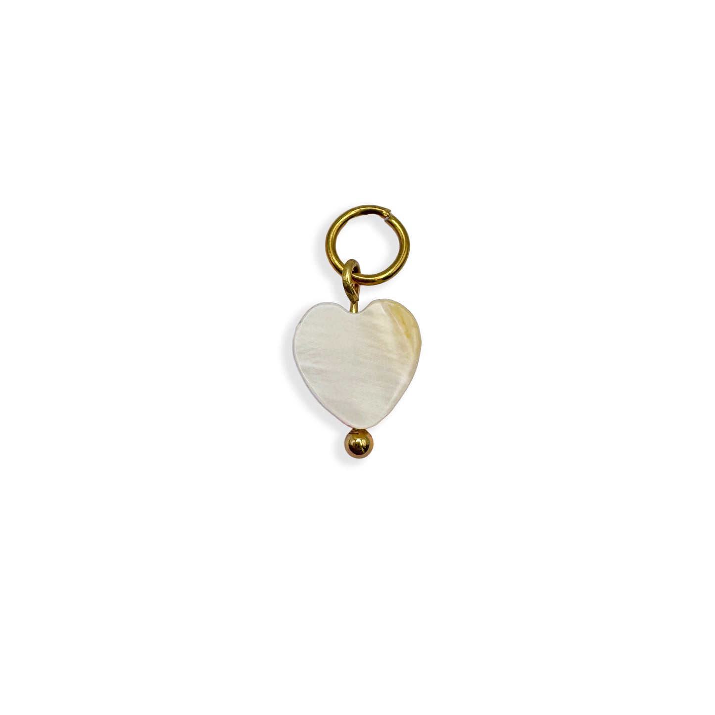 Heart Pearl Charm - Gold