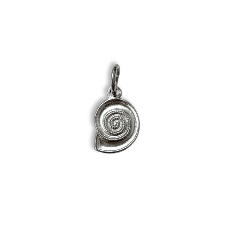 Silver Spiral Shell Charm