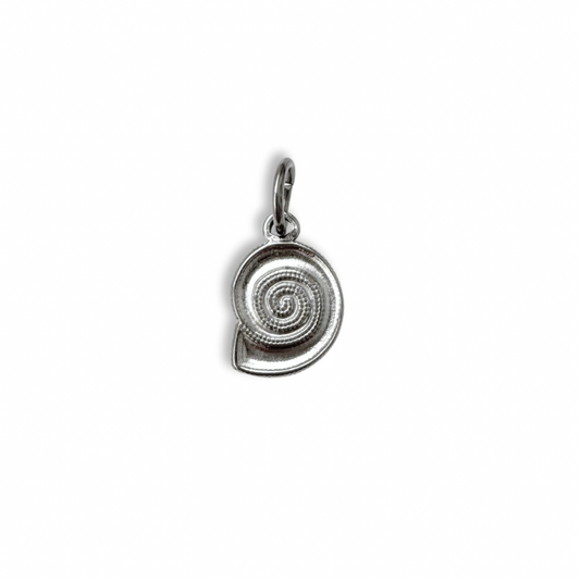 Silver Spiral Shell Charm
