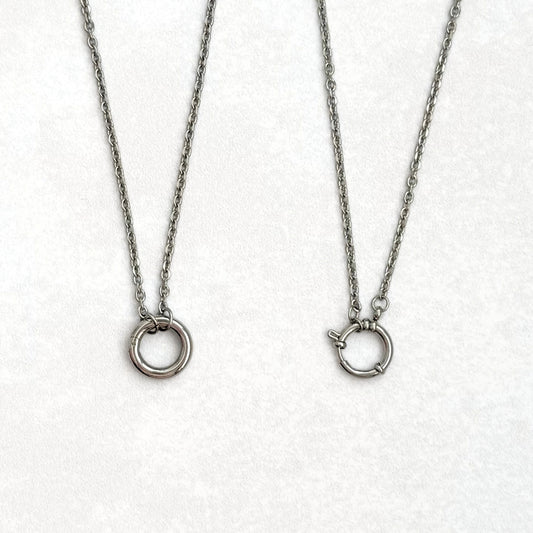 Silver Rolo Charm Necklace