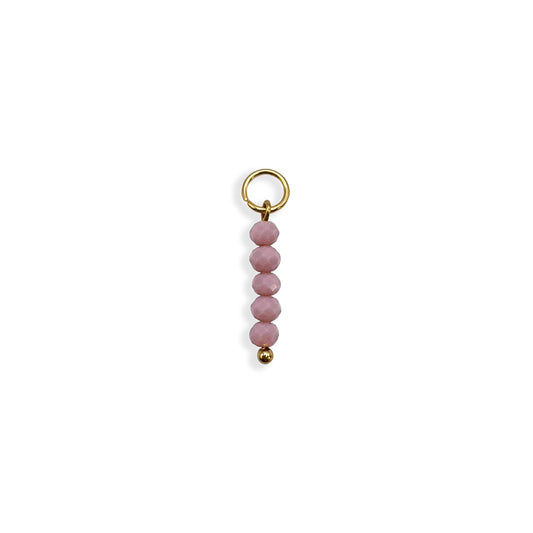 Mauve Beaded Charm - Gold