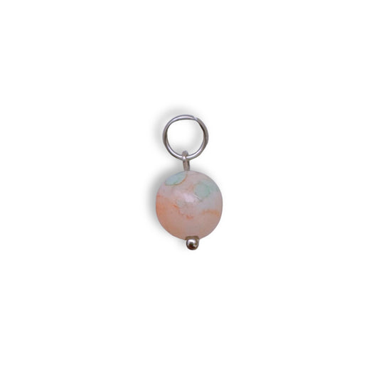 Candy Marble Beaded Charm - Silver