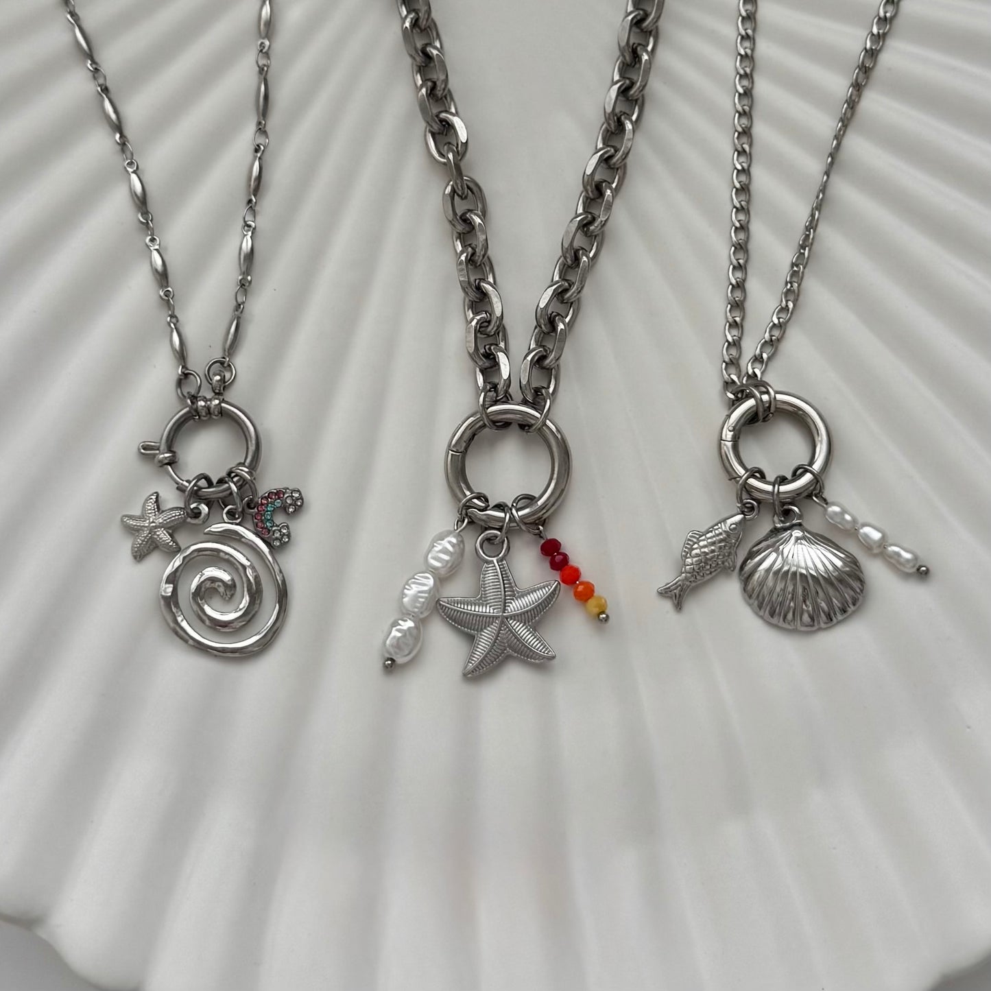 Silver Classic Scallop Shell Charm