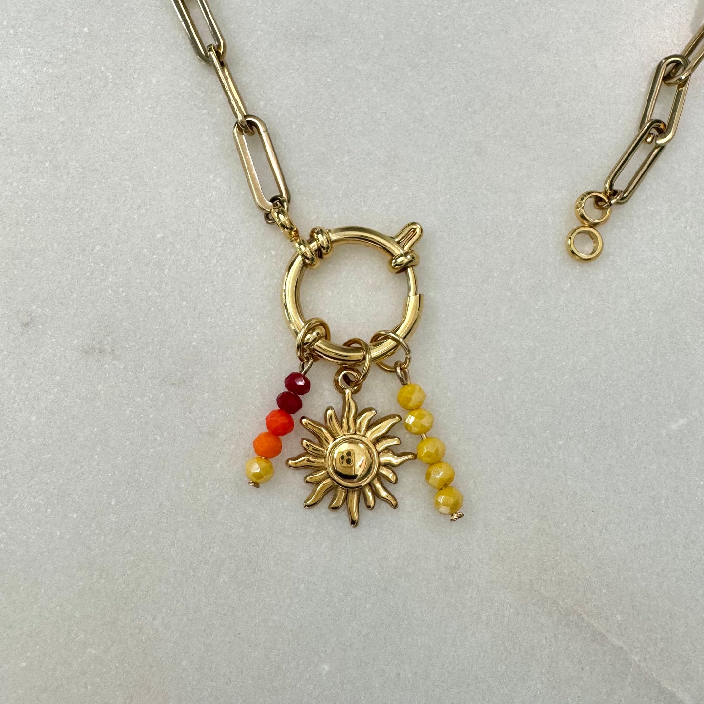 Tequila Sunrise Beaded Charm - Gold