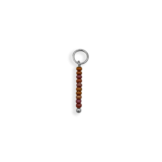 Dainty Autumn Beaded Charm - Silver